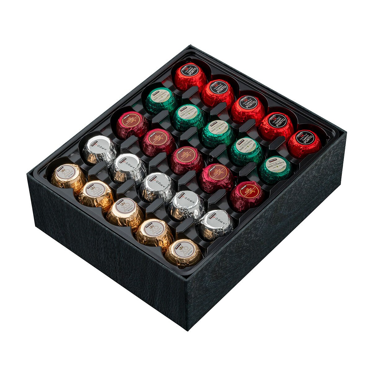 Open Box Showing Chocolate Liquors