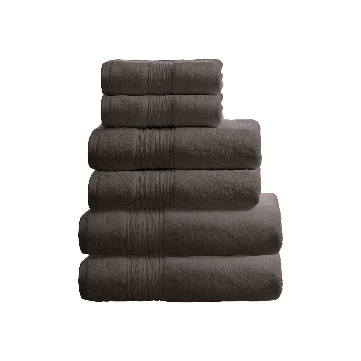 Lazy Linen 6 Piece Towel Bundle in Grey