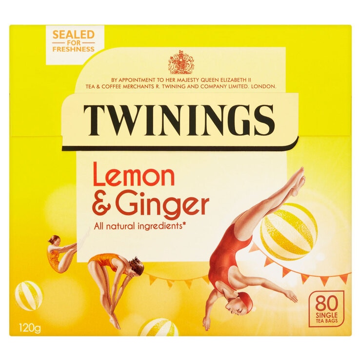 Twinings Lemon and Ginger Tea Bags, 80 Pack