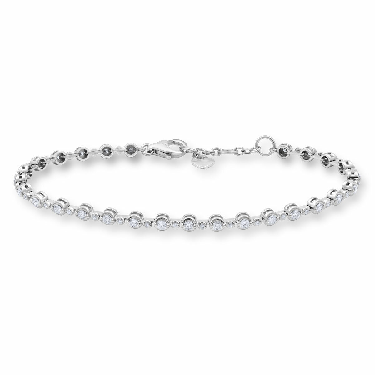 1.50ctw Round Brilliant Cut Diamond Bracelet, 18ct White Gold