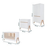 Tutti Bambini Fuori 4 Piece Nursery Set, White & Light Oak