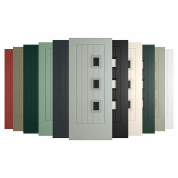 Rotterdam, Right Window Panes, Composite Front Door with Installation up to 1m, in Various Colours