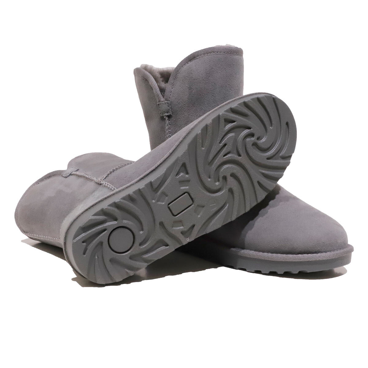 Kirkland Signature Women's Scalloped Shearling Boot in Grey