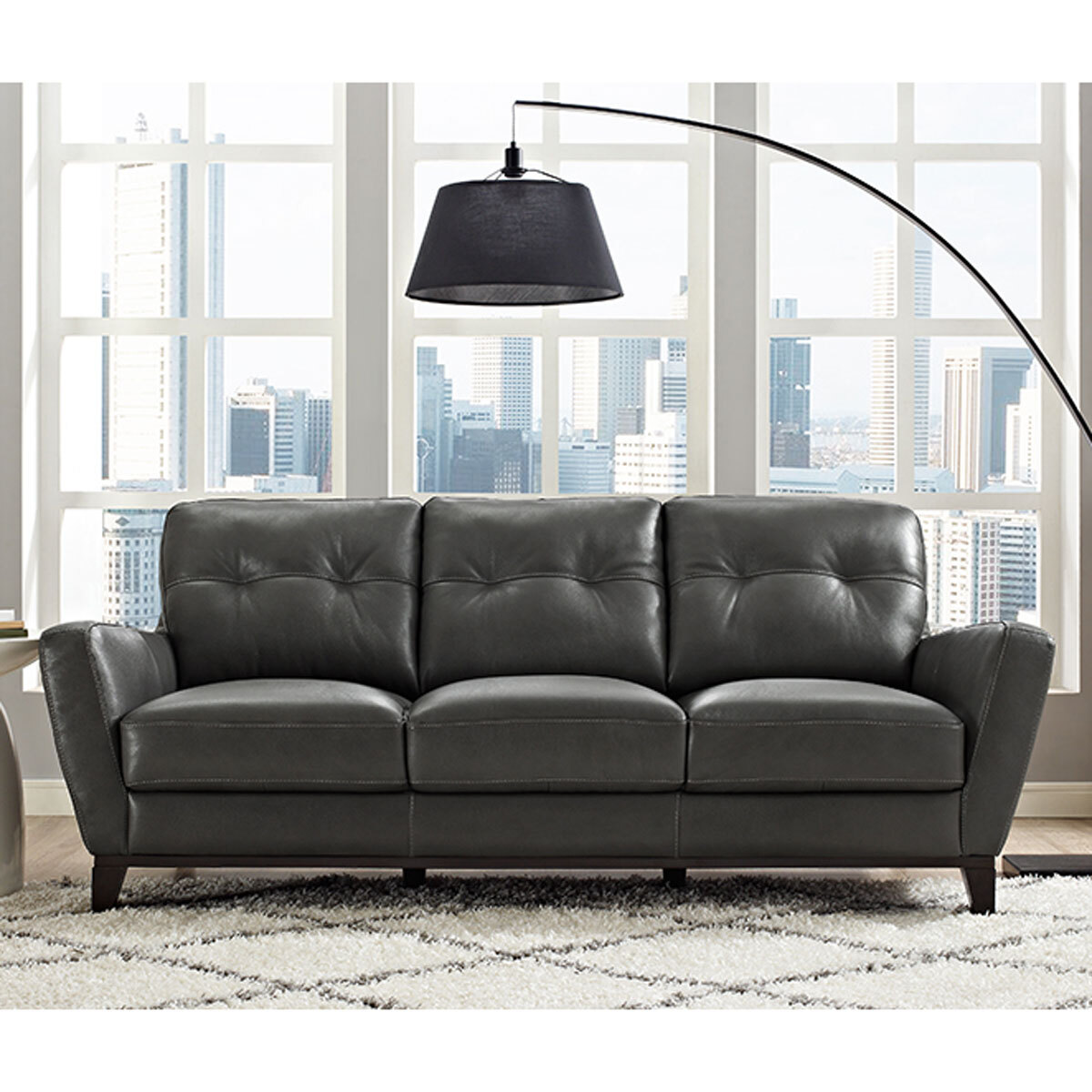 Grey Leather 3 Seater Sofa Costco Uk, Natuzzi Leather Sectional Reviews