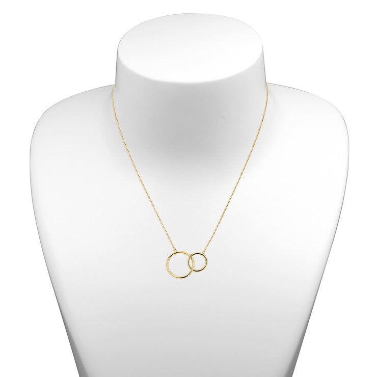 14ct Yellow Gold Interlocking Hoop Necklace