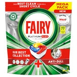 Fairy Platinum Plus Lemon Dishwasher Capsules, 77 Pack