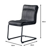 Gallery Capri Ebony Leather Cantilever Dining Chair