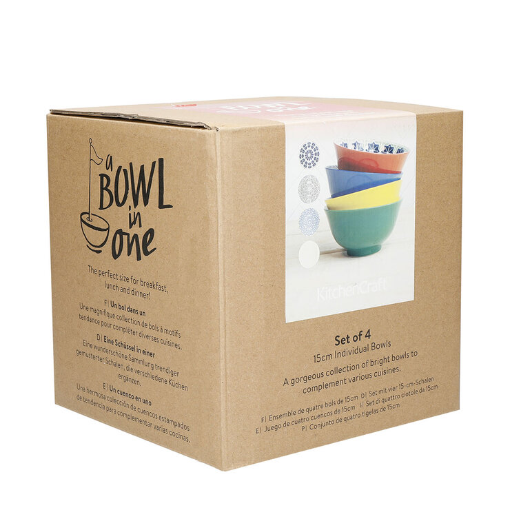 Patterned Stoneware Bowls, 4 Pack Patterned Stoneware Bowls, 4 Pack