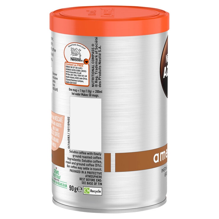 Nescafe Azera Americano Instant Ground Coffee, 6 x 90g