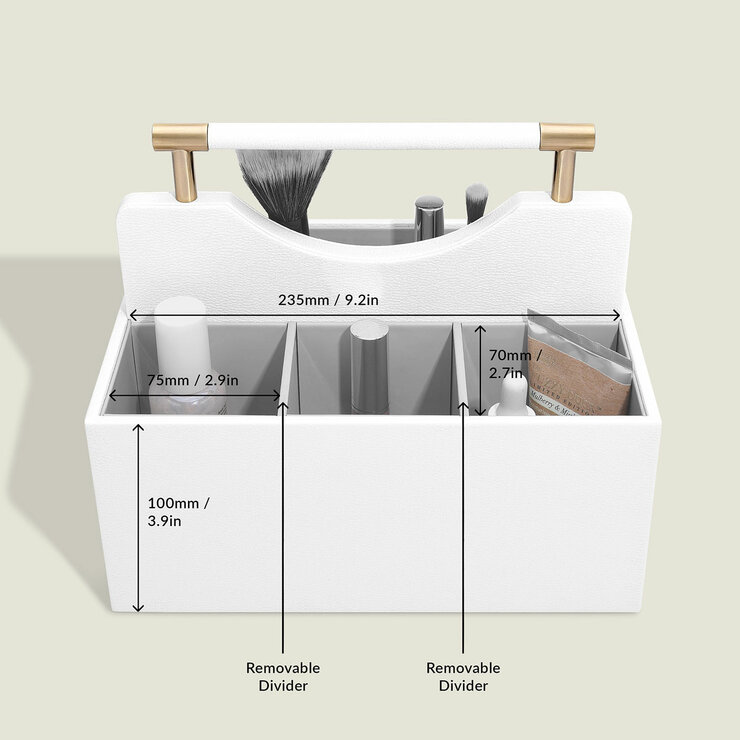 Pebble White Classic Cosmetic Organiser