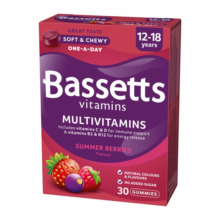Bassetts Summer Berries Multivitamin 12-18 Years, 5 x 30 Pack Bassetts Summer Berries Multivitamin 12-18 Years, 5 x 30 Pack
