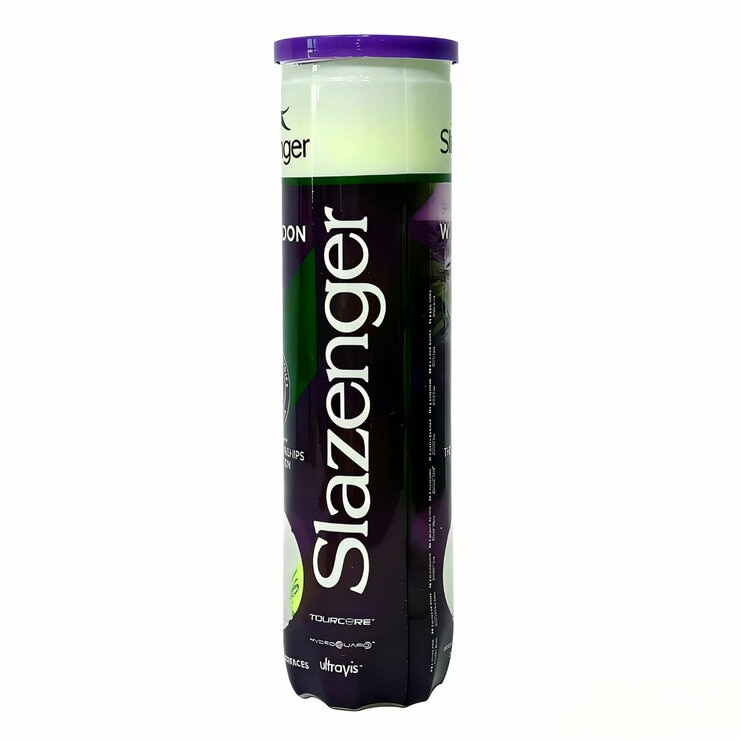 Studio image of a tube of tennis balls from the side