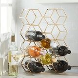 Evergreen 11 Bottle Wine Rack in Gold
