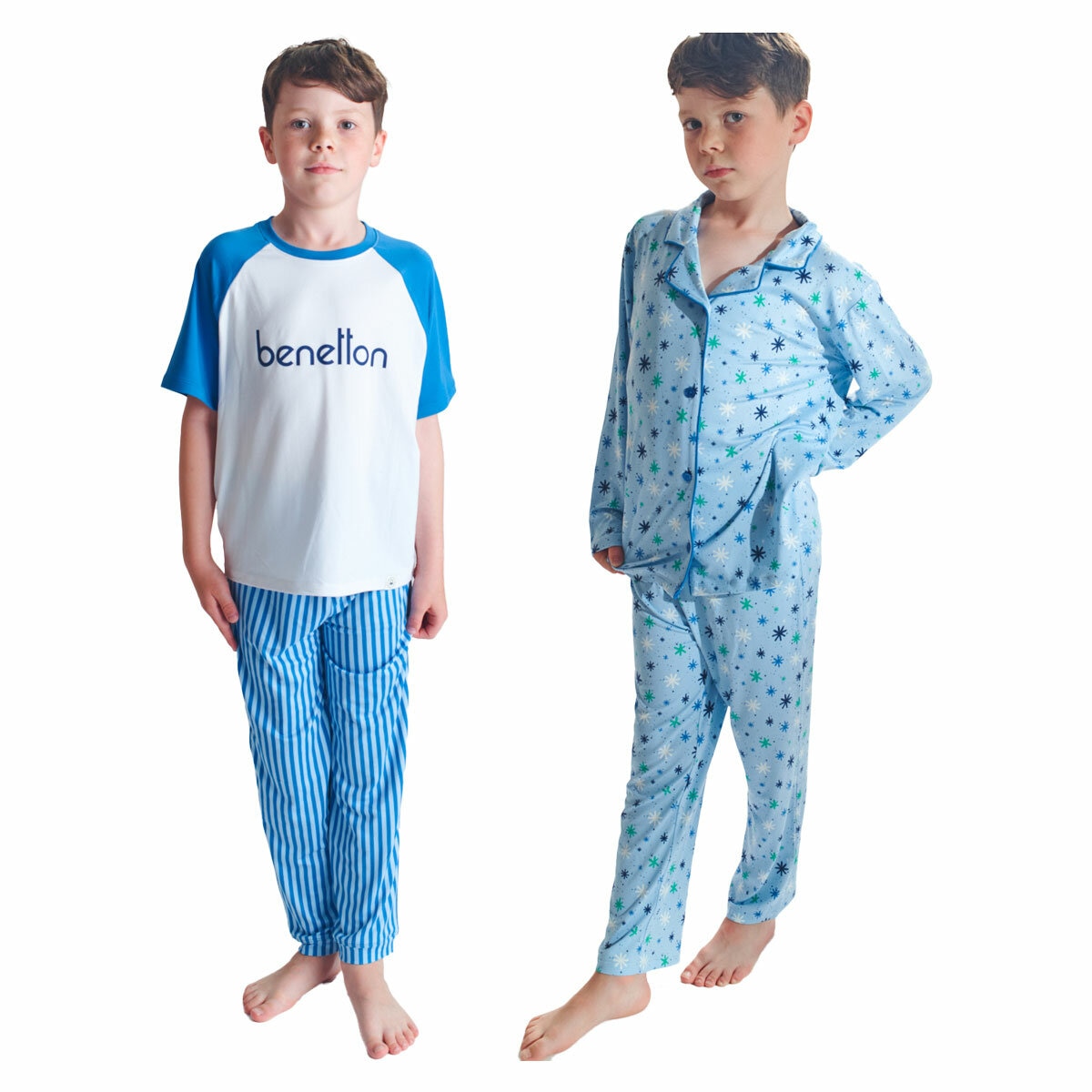 United Colours of Benetton Kids 4 Piece Pyjama Set in Blue