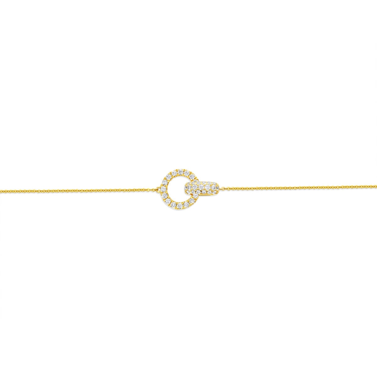 0.50ctw Round Brilliant Cut Diamond Interlocking Circle Bracelet, 14ct Yellow Gold