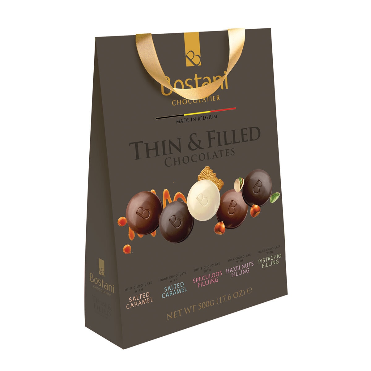 Bostani Belgian Chocolate Thins, 500g