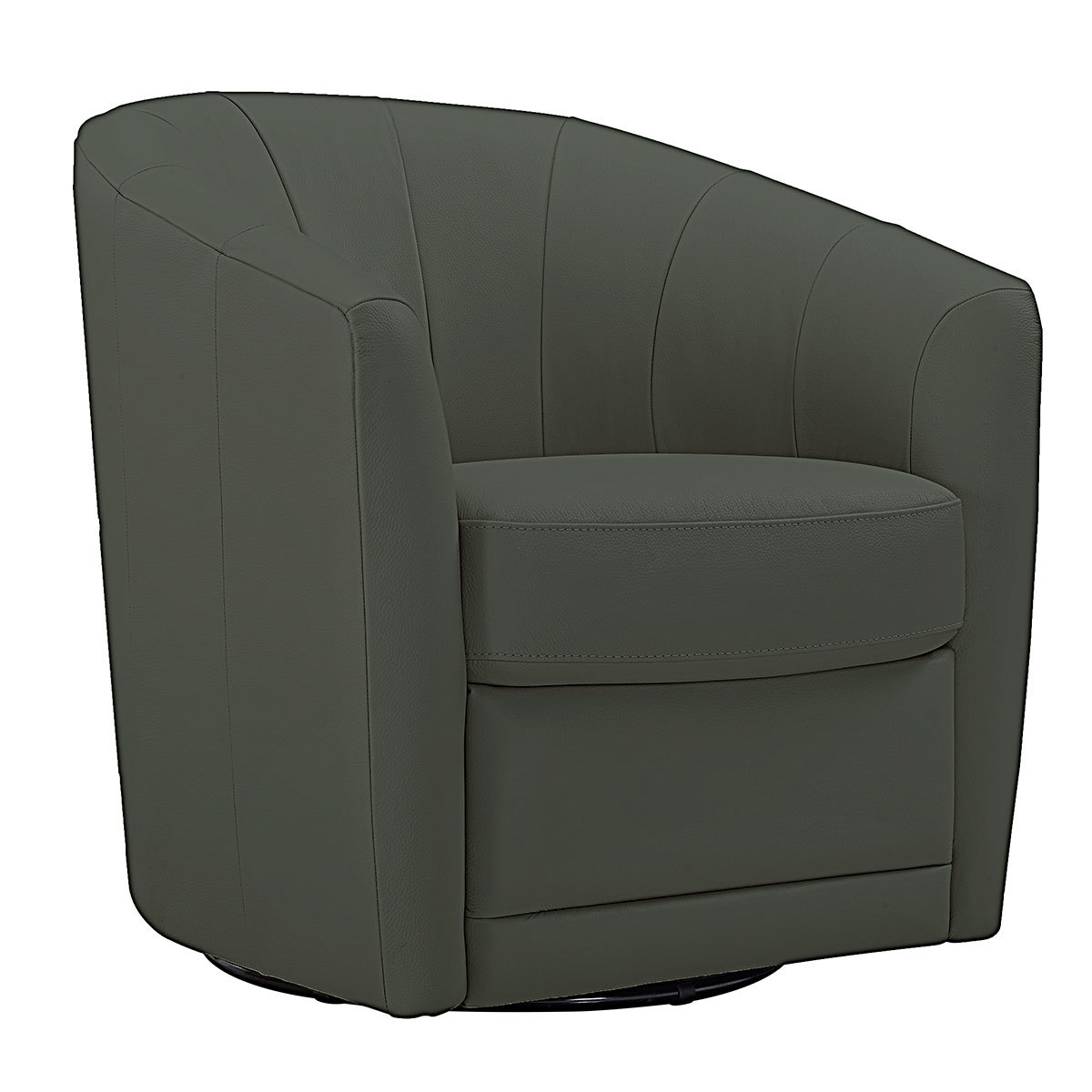 Natuzzi Grey Leather Swivel Accent Chair Costco UK