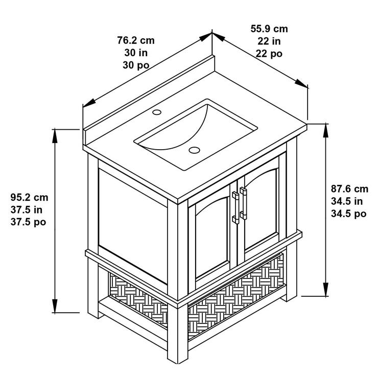 OVE Sonia 76 cm Single Vanity Sink in White Costco UK