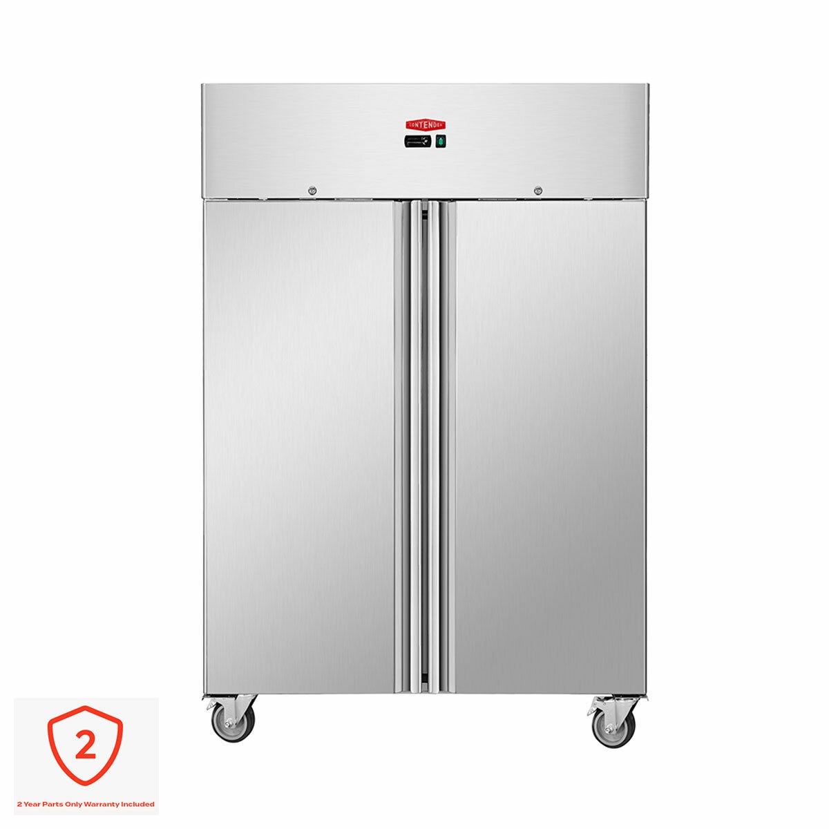 Contender RUS009 Commercial 1200L Double Door Fridge, D Rated in Stainless Steel
