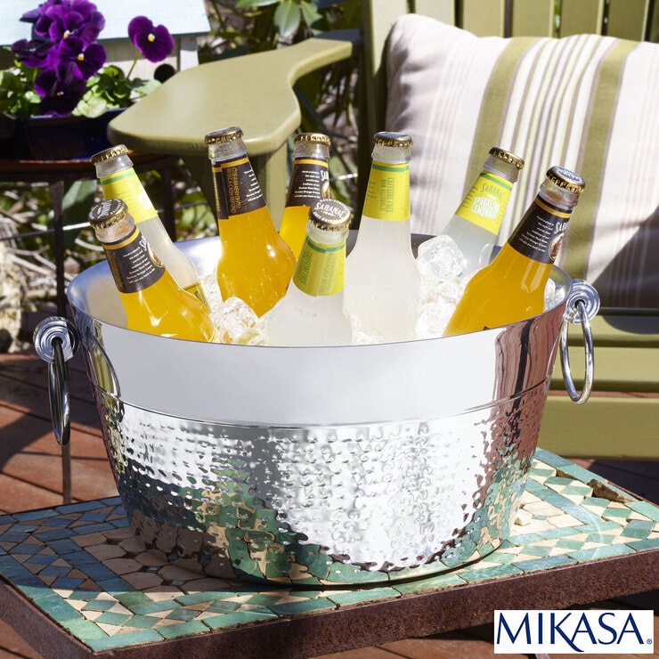 Mikasa Double Wall Stainless Steel Hammered Beverage Tub Costco UK