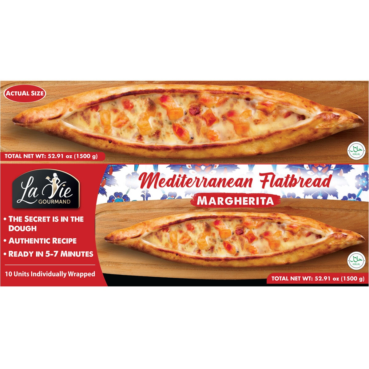 La Vie Gourmand Margherita Mediterranean Flatbread, 10 x 150g