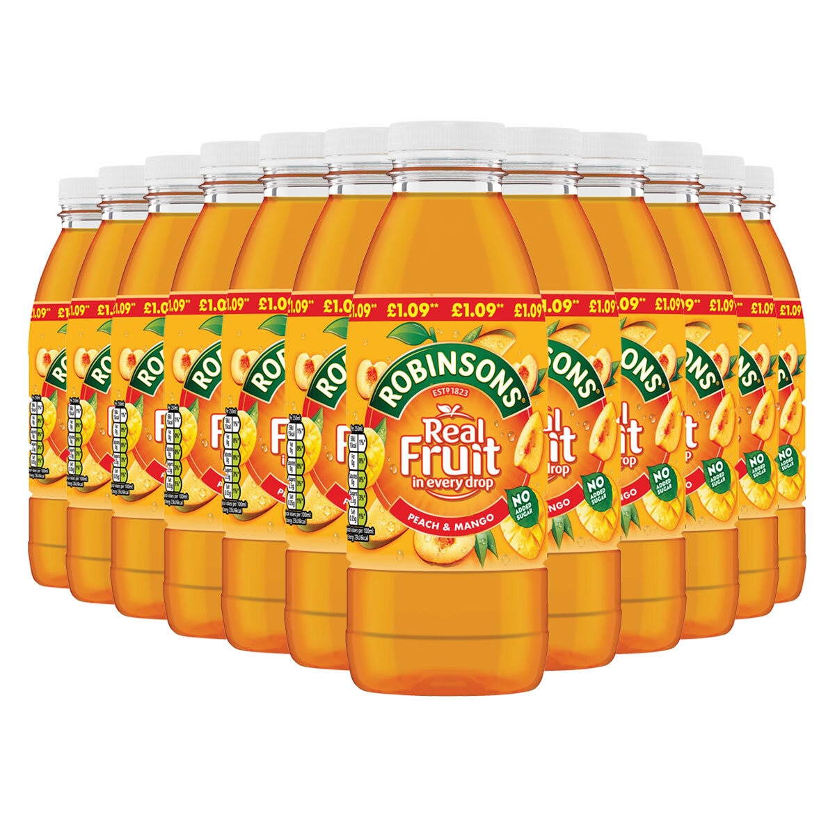 Robinsons Real Fruit Ready To Drink Peach and Mango, 12 x 500ml