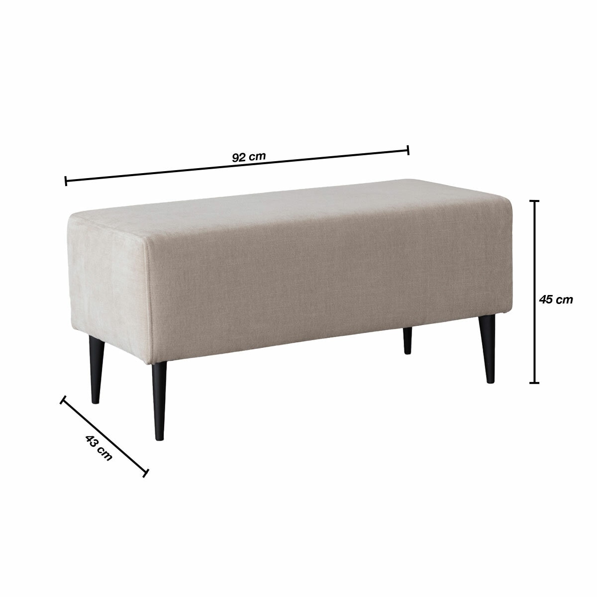 MOONAP Monroe Beige Fabric Footstool