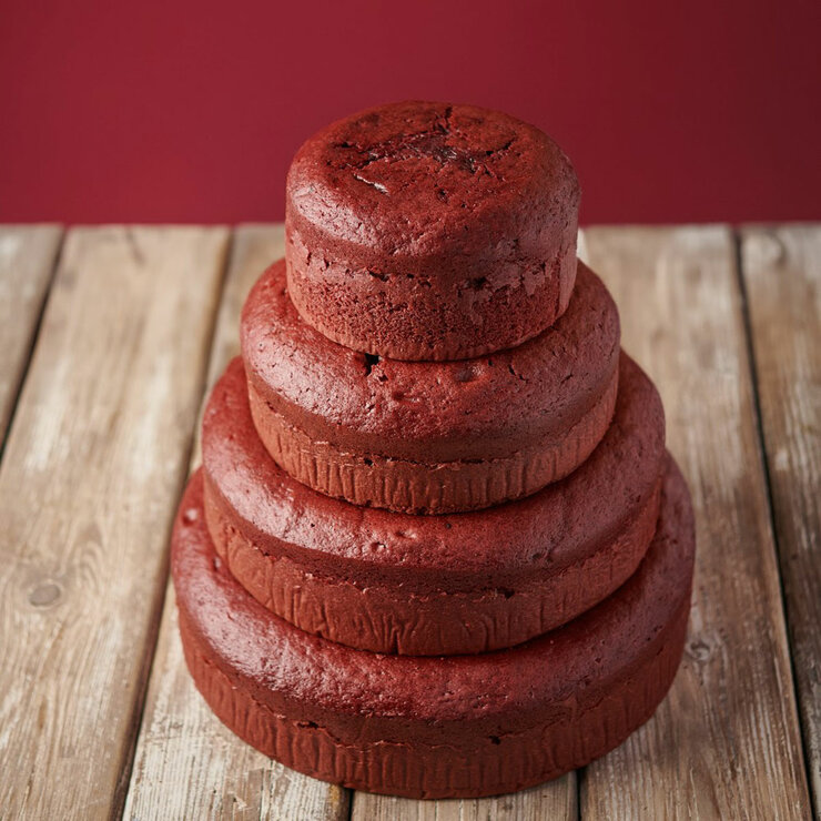 The Original Cake Company 4 Tiered Naked Red Velvet Sponge Cake