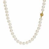 6-6.5mm Cultured Freshwater White Pearl Necklace, 14ct Yellow Gold