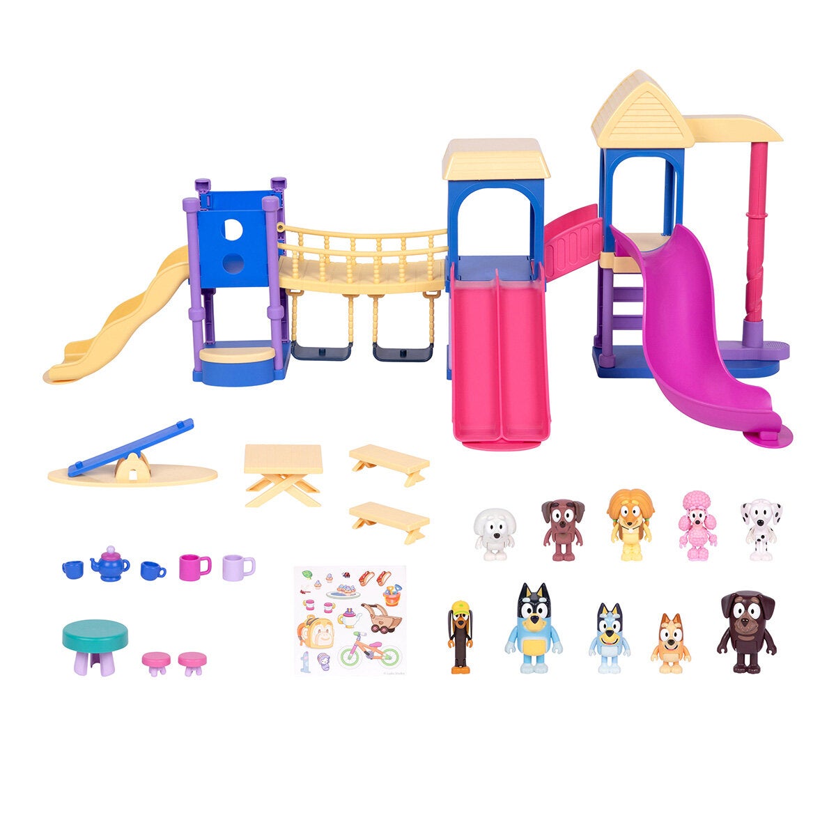 Bluey's Playdate Playground Set, 24-Piece Set with 10 figures Including exclusive Winnie and Fido (3+ Years) Bluey's Playdate Playground Set, 24-Piece Set with 10 figures Including exclusive Winnie and Fido (3+ Years)