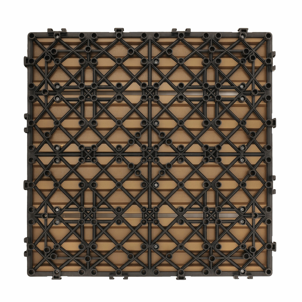Golden Select Light Brown WPC Deck Tiles - 0.72m² Per Pack Golden Select Light Brown WPC Deck Tiles - 0.72m² Per Pack