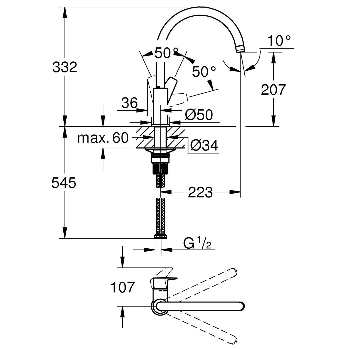 Grohe Start Edge Kitchen Sink Mixer Tap Grohe Start Edge Kitchen Sink Mixer Tap