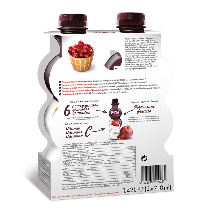 POM Wonderful 100% Pomegranate Juice, 2 x 710ml