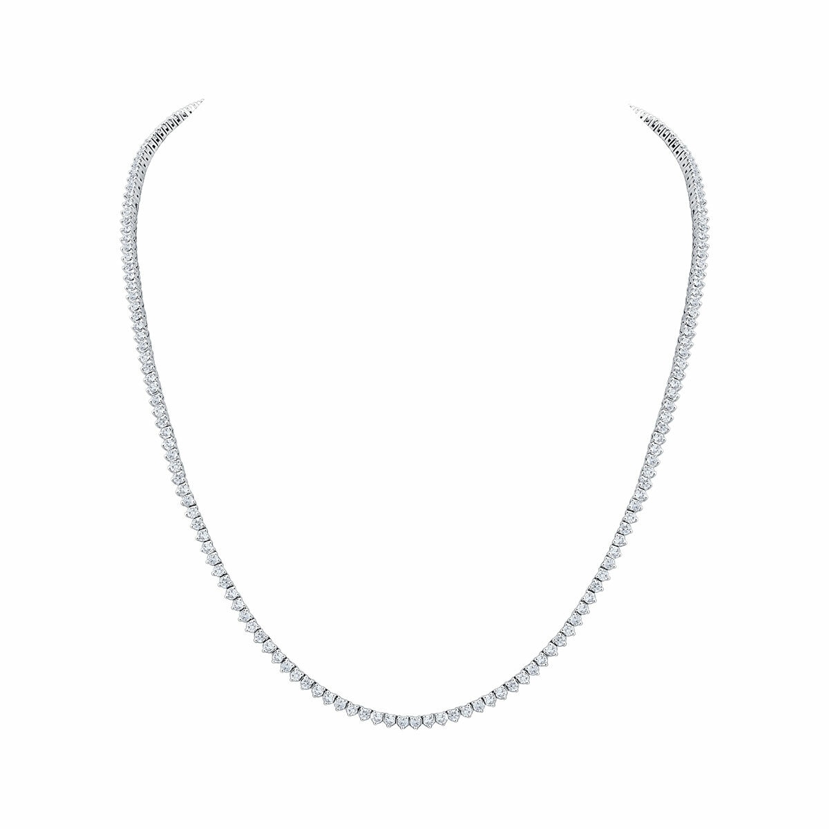 10.00ctw Round Brilliant Cut Diamond Tennis Necklace, 14ct White Gold 10.00ctw Round Brilliant Cut Diamond Tennis Necklace, 14ct White Gold