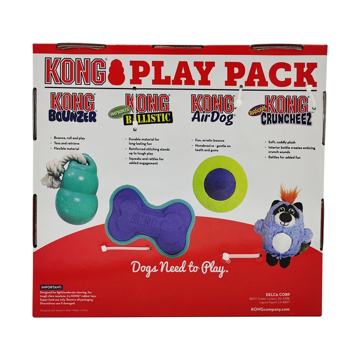 KONG Dog Toy Play Pack, Pack of 4 Costco UK