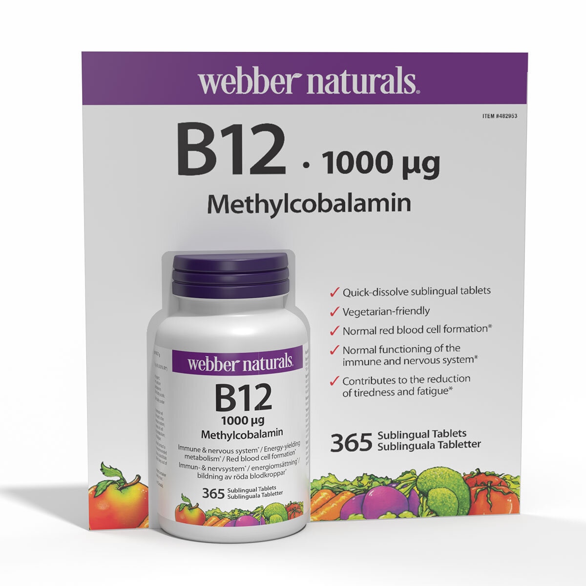 Webber Naturals B12 1000mg, 365 Count