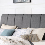 Northridge Home Grey Upholstered Bed Frame