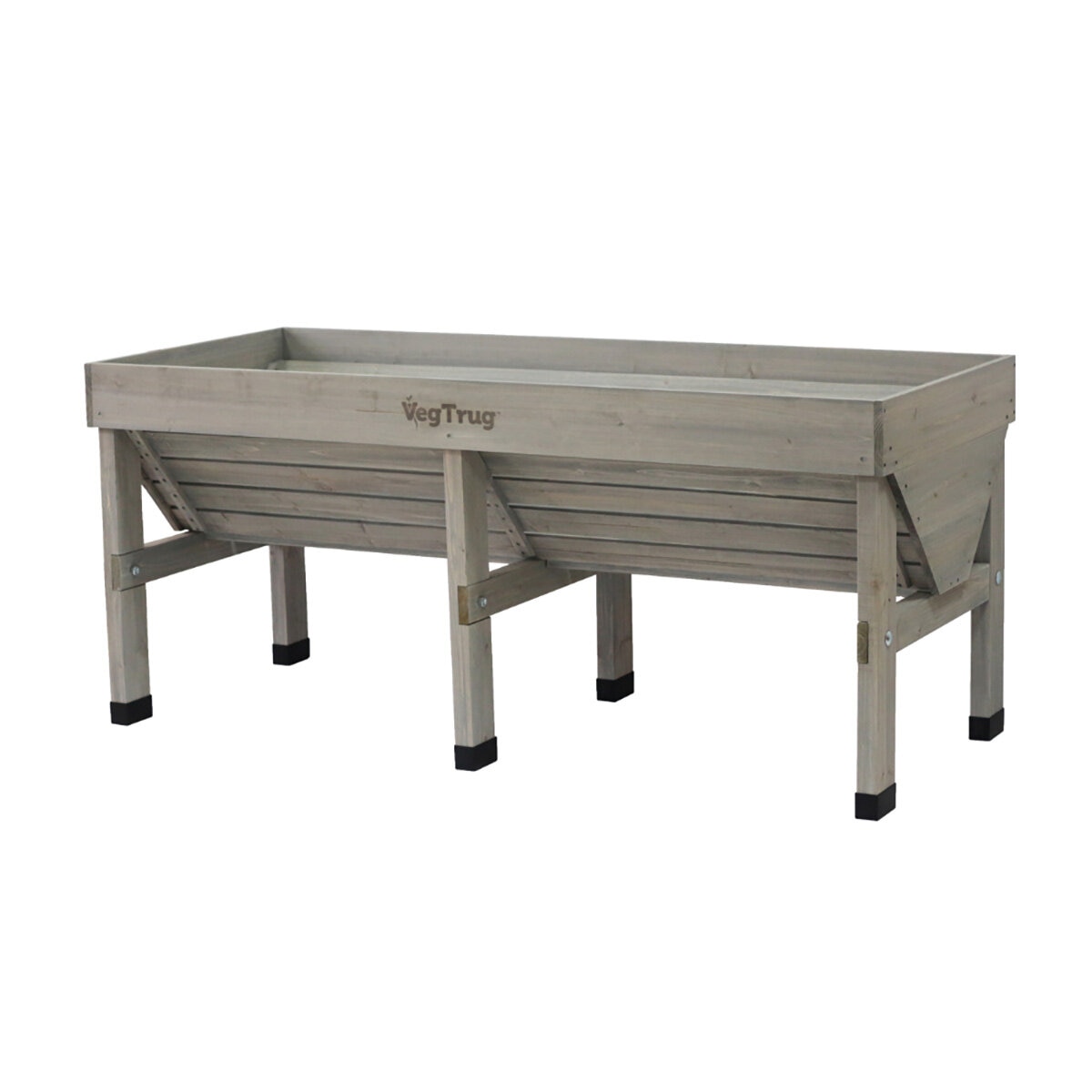 VegTrug 1.8m Medium Raised Wooden Planter in Grey 