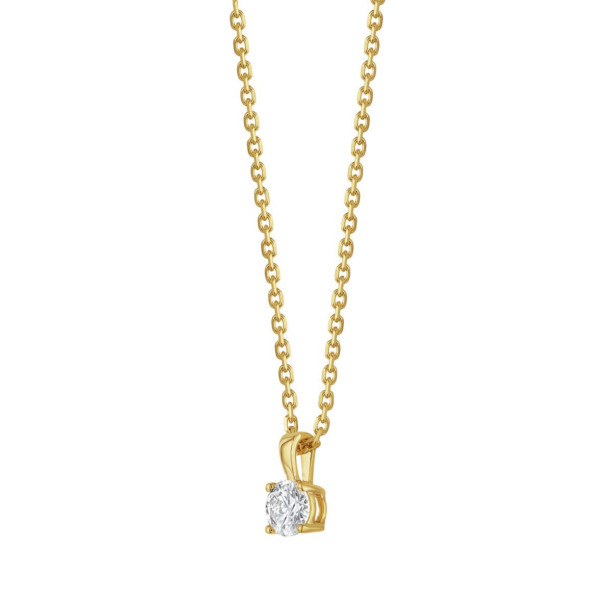 0.50ct Round Brilliant Cut Diamond Solitaire Pendant, 18ct Yellow Gold