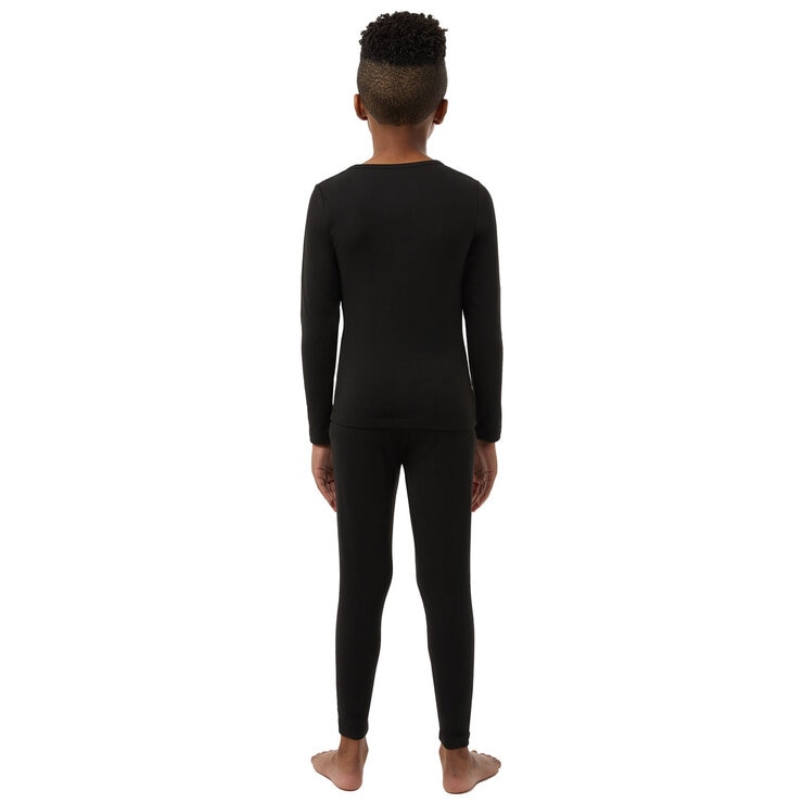32 Heat Kids Plush Base Layer Set in Black
