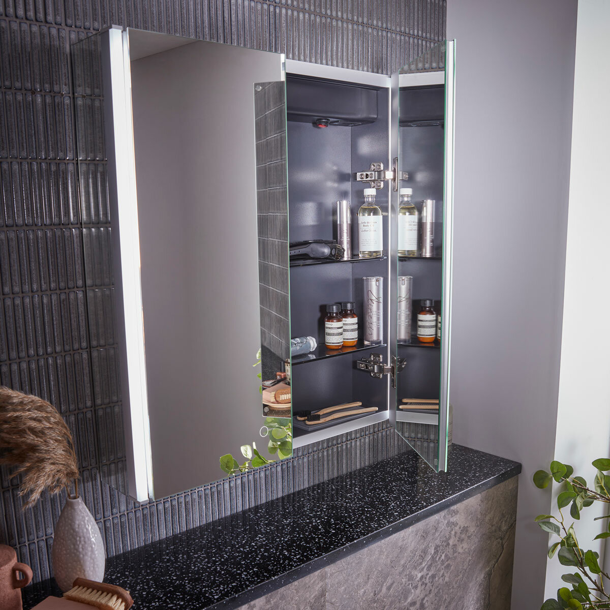 Tavistock Deco 2 Door Mirrored Bathroom Cabinet 800 x 650mm