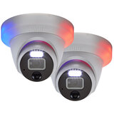 Swann 4K Dome Cameras PRO-4KDER with Controllable Red & Blue Flashing Lights, Spotlights & Sirens
