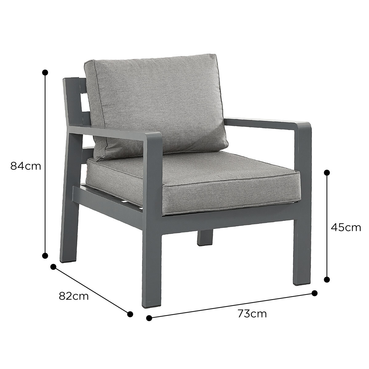 Stone Garden 5 Piece Armchair and Footstool Patio Set in Grey