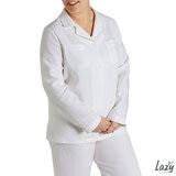 Lazy Linen Ladies Pyjama Set in White