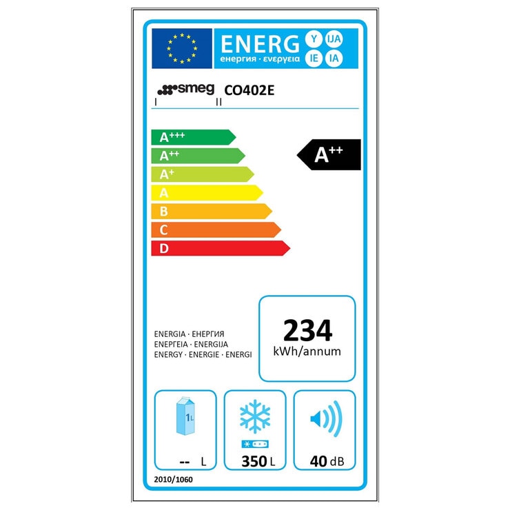 Smeg CO402E, 350L, Chest Freezer, A++ Rating in White Costco UK