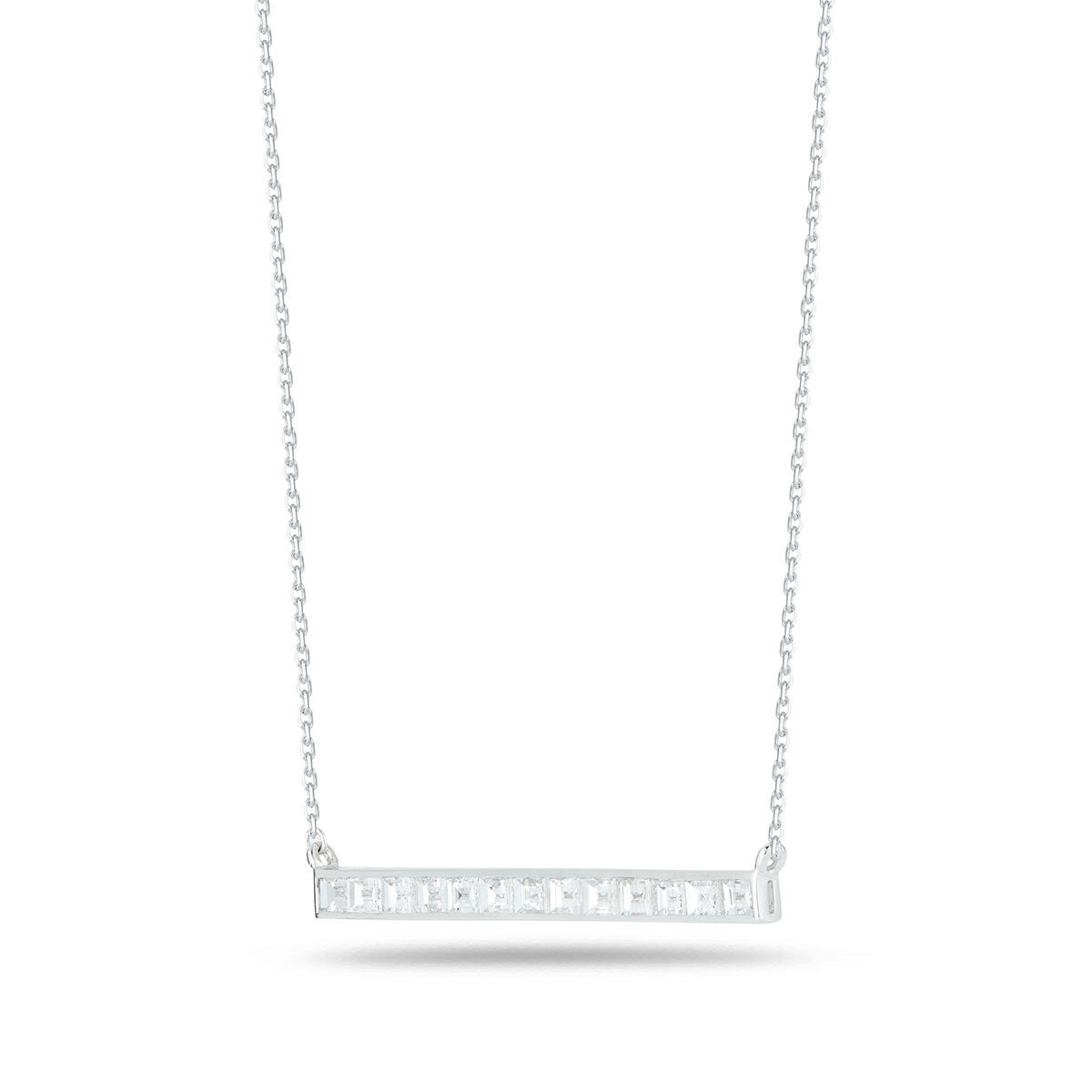 1.24ctw Baguette Cut Diamond Necklace, 18ct White Gold