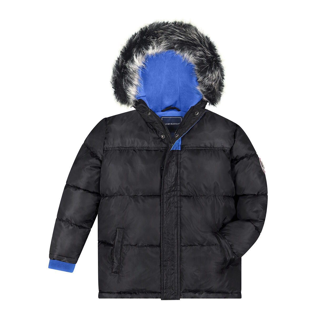 Andy & Evan Boy's Parka Coat in Black Costco UK