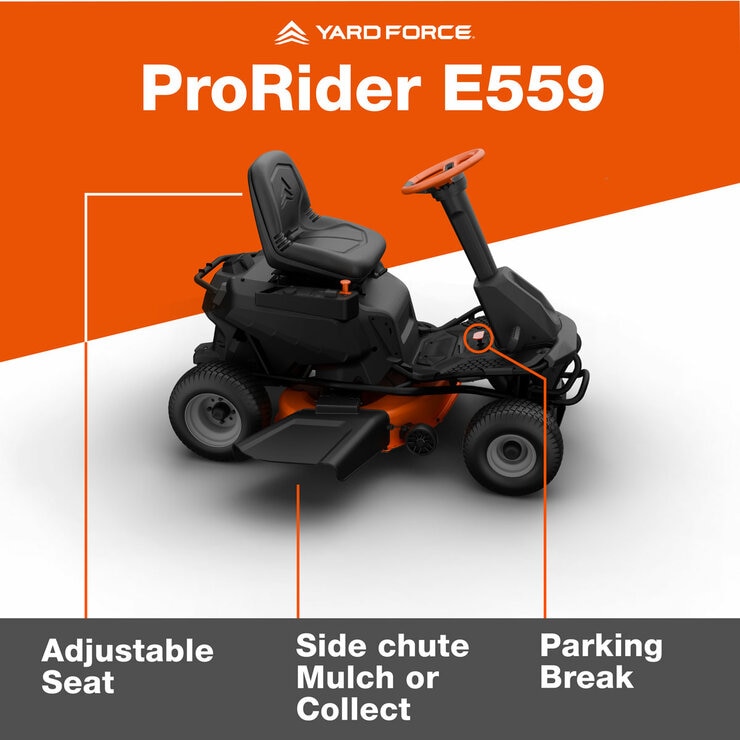Yard Force ProRider E559 56V Ride-On Lawn Mower