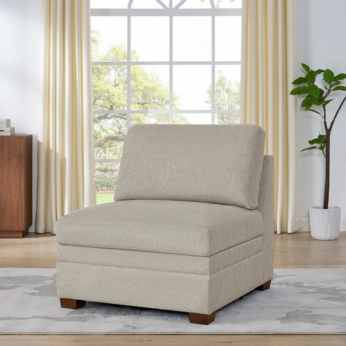 Tisdale Armless Piece Beige_Lifestyle