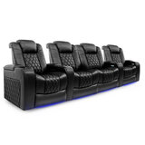 Valencia Home Theatre Seating Tuscany Row of Four Love Seat, Black